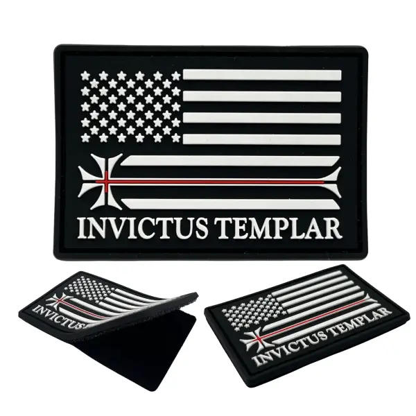 Templar Cross American Flag PVC Patch