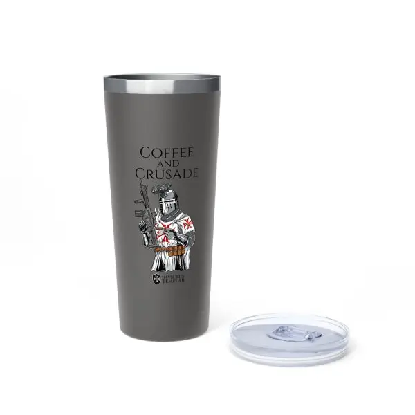Templar ‘Coffee and Crusade’ 22oz Copper Insulated Tumbler – Fuel Your Mission - Image 3