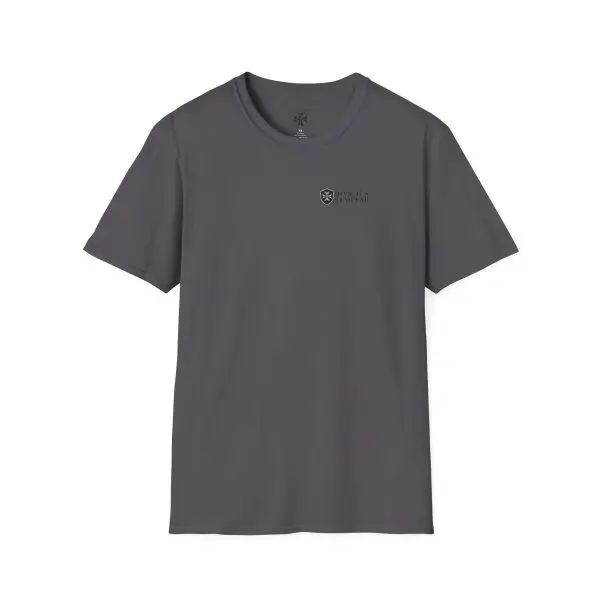 'Coffee and Crusade' Unisex Softstyle T-Shirt - Image 5