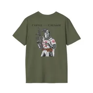 'Coffee and Crusade' Unisex Softstyle T-Shirt