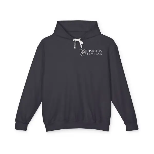 Invictus Templar Unisex Lightweight Hooded Sweatshirt – ‘Sell Your Cloak and Buy a Sword’ - Image 2