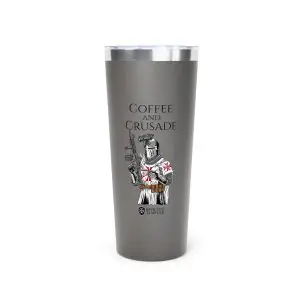 Templar ‘Coffee and Crusade’ 22oz Copper Insulated Tumbler – Fuel Your Mission