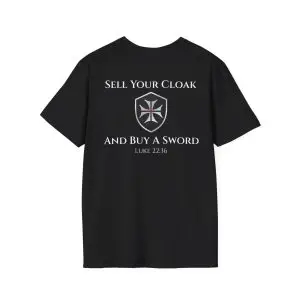 Invictus Templar Unisex Softstyle T-Shirt – ‘Sell Your Cloak and Buy A Sword’