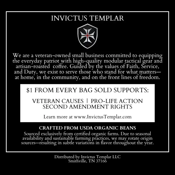 Templar's Oath | Dark Roast Whole Bean Coffee 12oz - Image 5