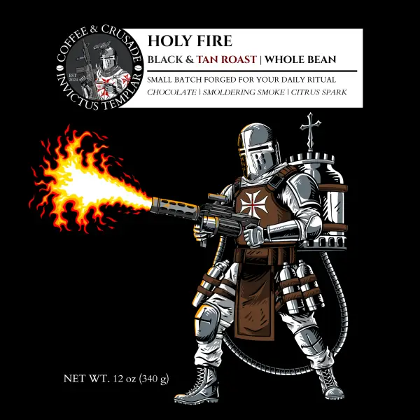 Holy Fire | Black and Tan Roast Blend Whole Bean Coffee 12oz - Image 4
